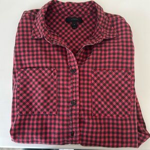J crew checkered flannel top.
